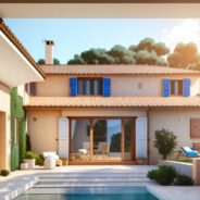 Projet d'extension de maison d'une maison ancienne en Corse avec des plans de maison en L pour agrandir le séjour et ajouter 2 chambres .